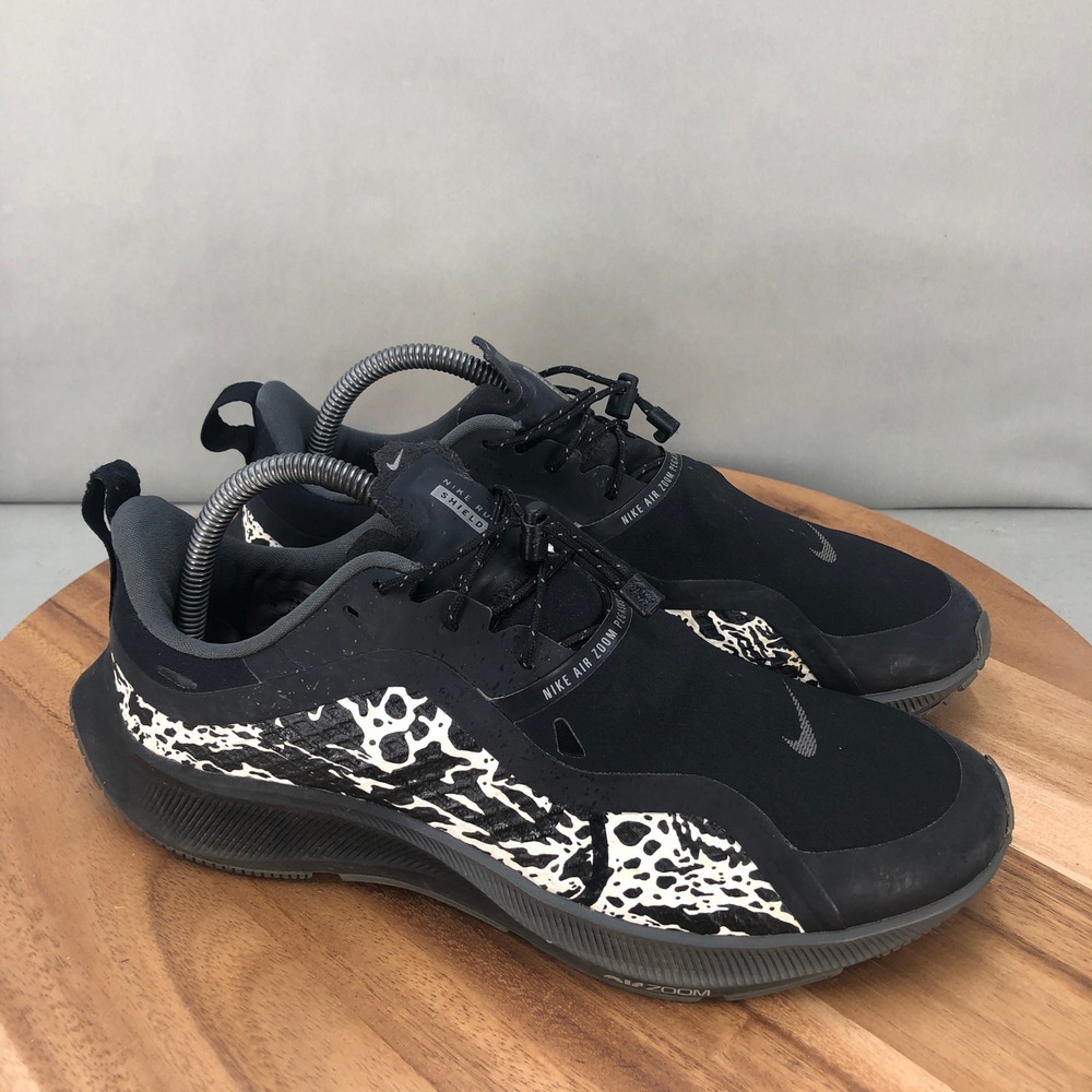 Nike Air Zoom Pegasus 37 Shield Running Shoes Black Reflective Womens Size 10